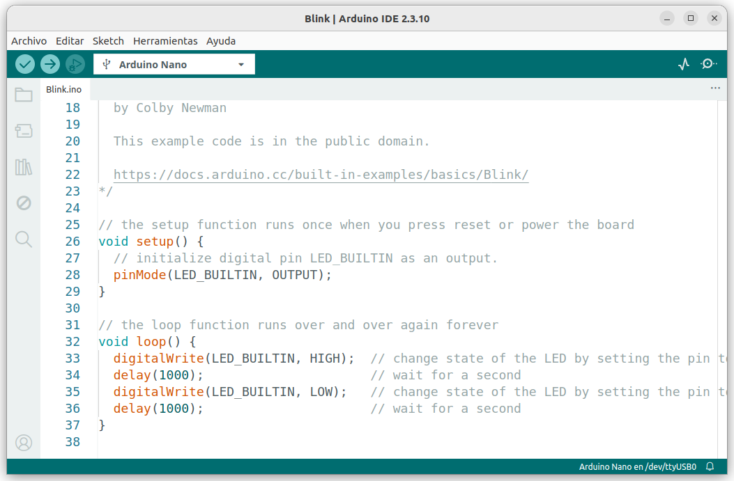 Entorno de Arduino IDE