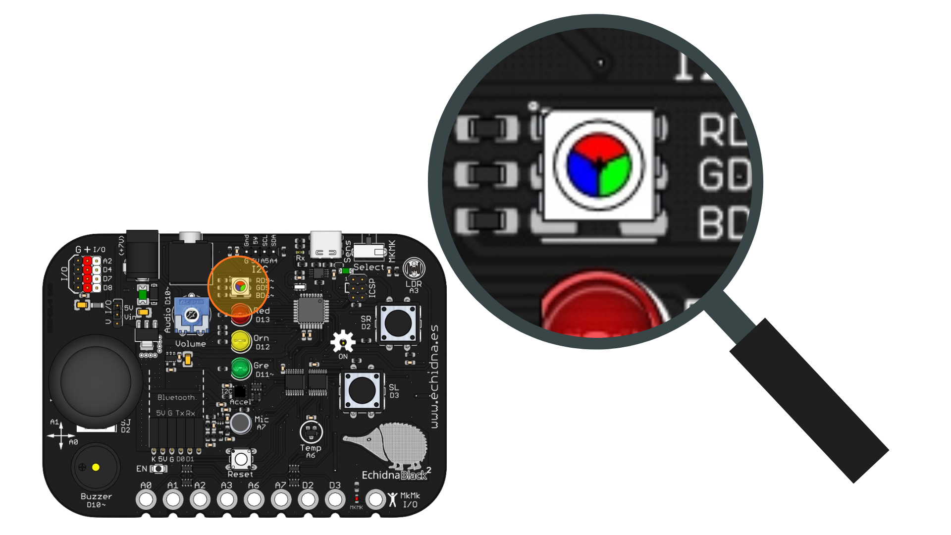 LED RGB en EchidnaBlack2