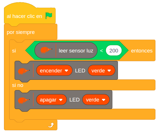 Bloques programación interruptor crepuscular
