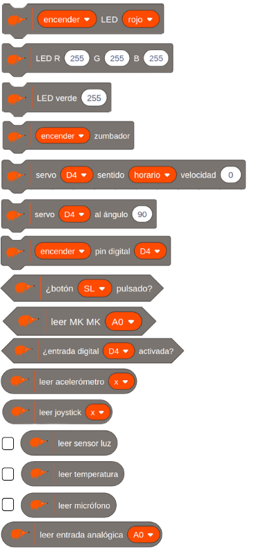 Bloques de programación de echidna
